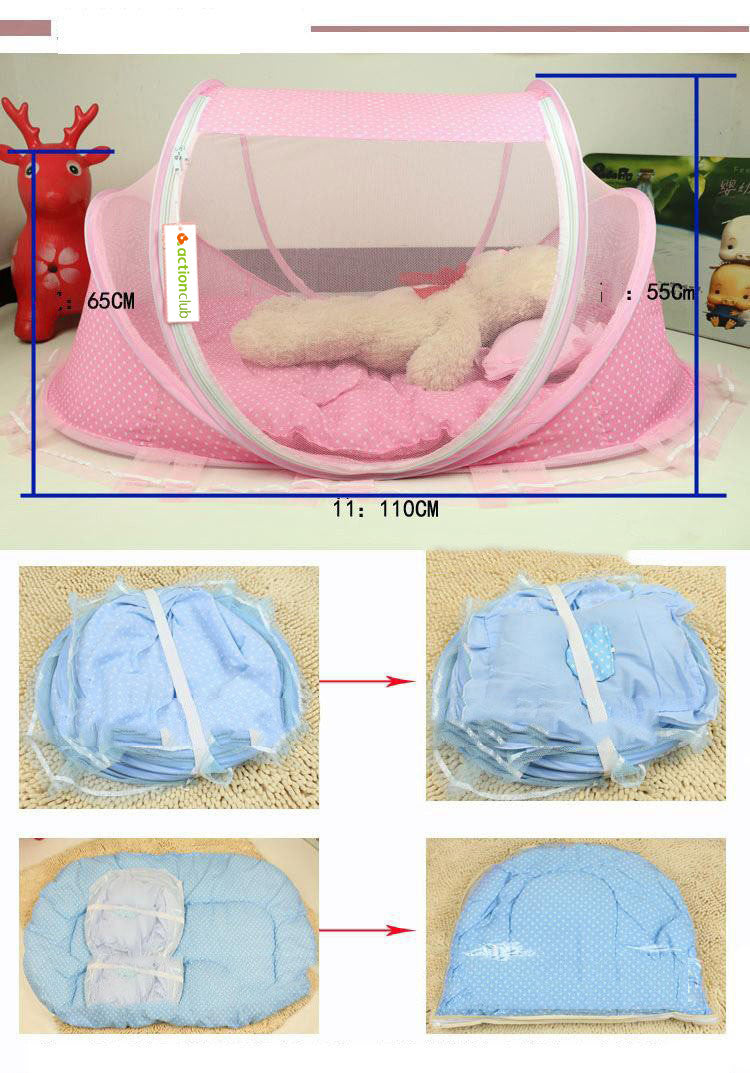 Foldable Baby Bed Net with Pillow - QuaTechh