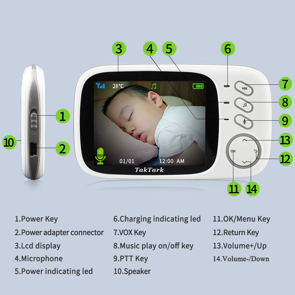 Smart 3.2 Inch Digital Baby Monitor - QuaTechh